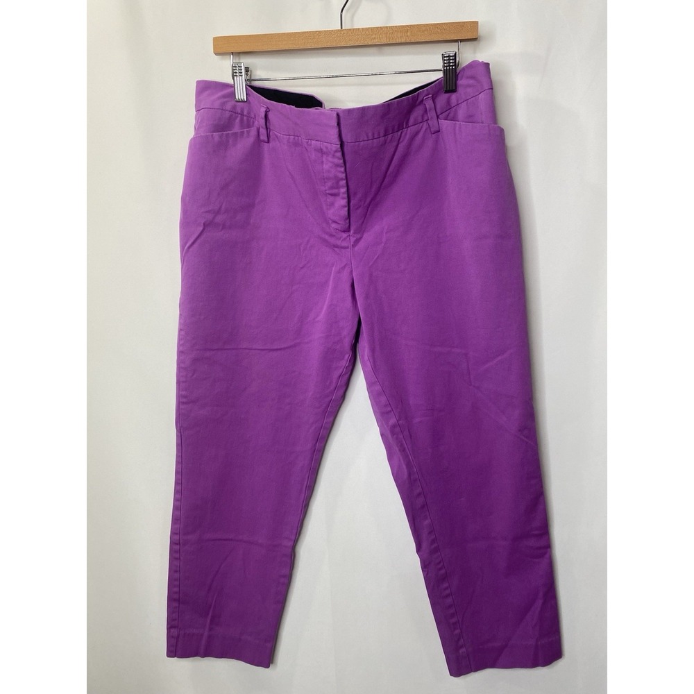 Worthington Womens Purple Pants Size 14 Cotton Career Office Mothers Day Church